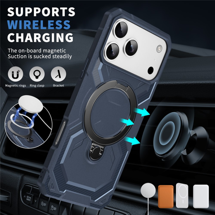 A-One Brand - Mobilskal till iPhone 17 Pro MagSafe Kickstand TPU + PC - Blå