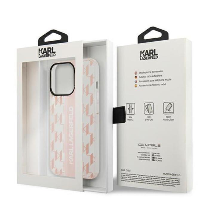 UTGATT1 - Karl Lagerfeld iPhone 14 Pro Skal Mono Vertical Stripe - Rosa