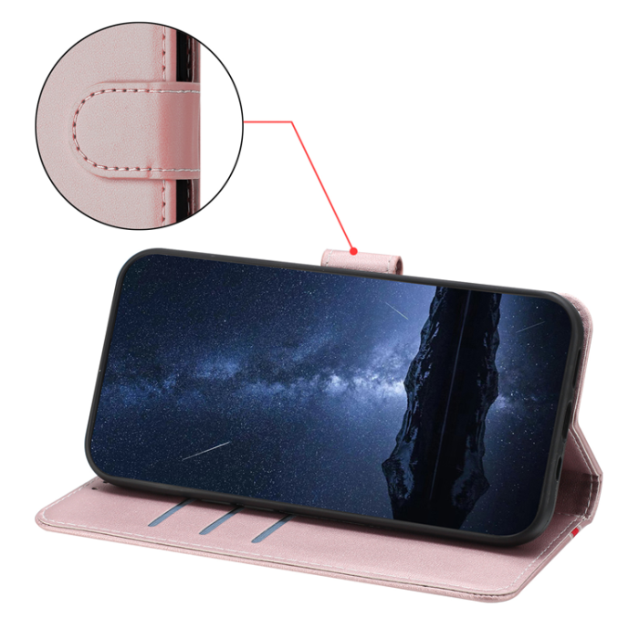A-One Brand - Galaxy A17/A26 Plånboksfodral Färg Splicing Läder - Roséguld