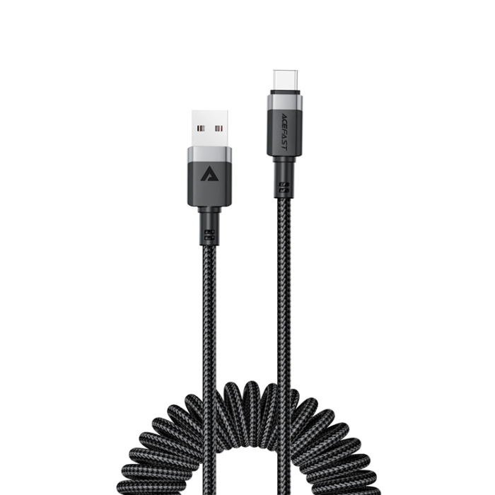 Acefast - Acefast USB-A - USB-C 3A Kabel 1.2m Spring 480Mb/s - Svart