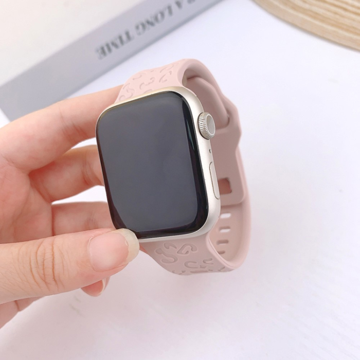 A-One Brand - Apple Watch (38/40/41mm) Armband Leopard Texture - Rosa