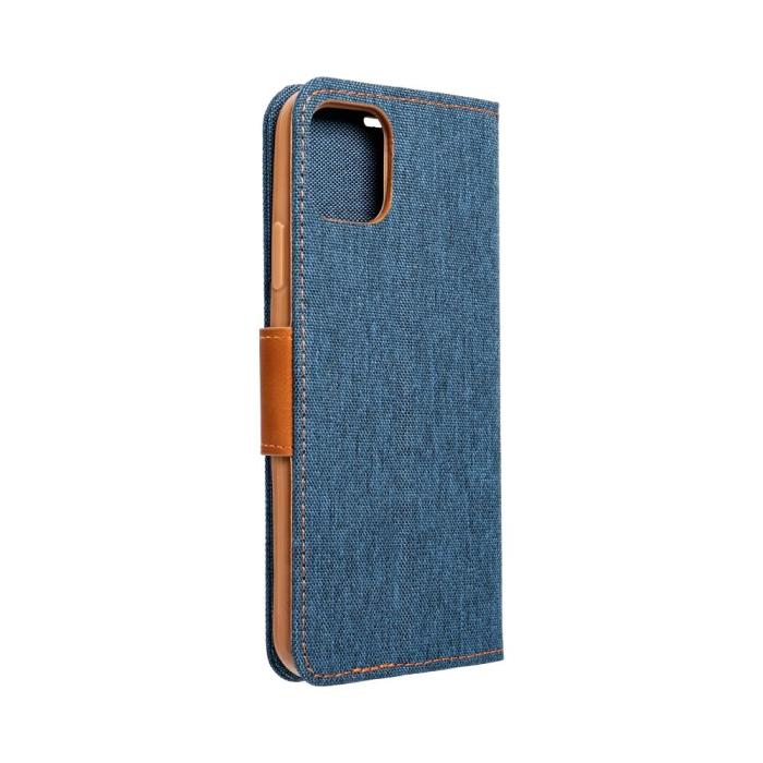 OEM - iPhone 14 Plånboksfodral Canvas Nylon Blå