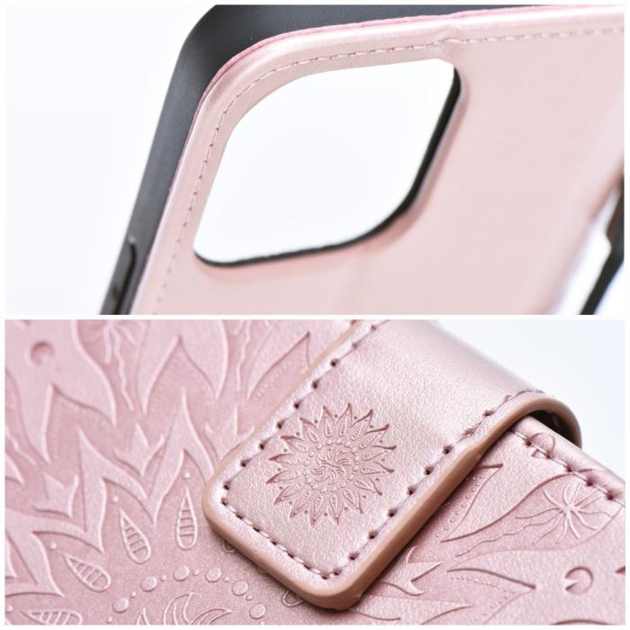 OEM - iPhone 14 Plånboksfodral Mezzo Eco Läder Roséguld
