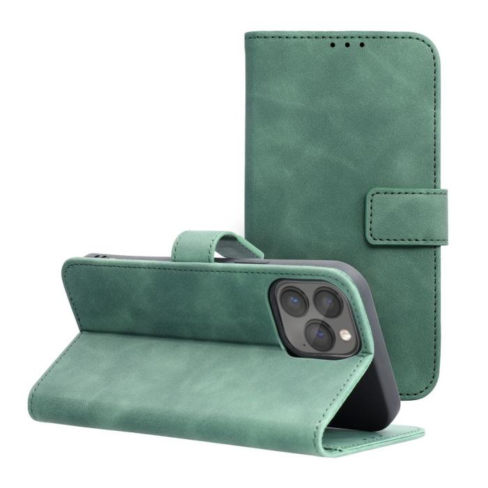 OEM - iPhone 14 Pro Plånboksfodral Tender Eco Läder Grön