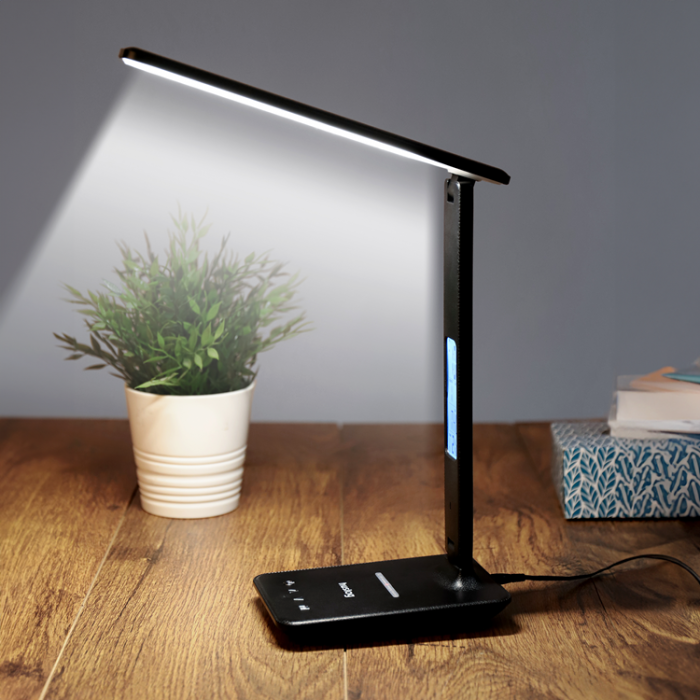 Huslog - Huslog Lampa med Trådlös Laddare till Apple, Samsung, Xiaomi