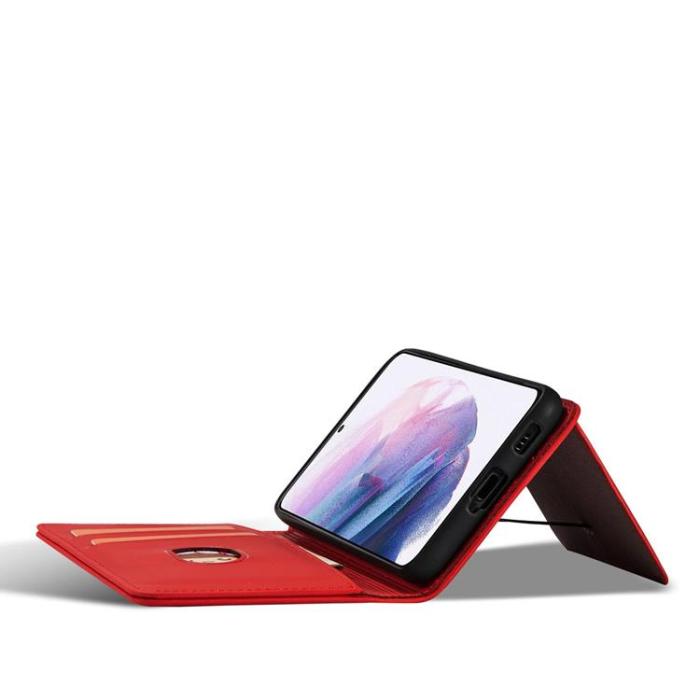 OEM - Galaxy S22 Plus Plånboksfodral Magnet Stand - Röd