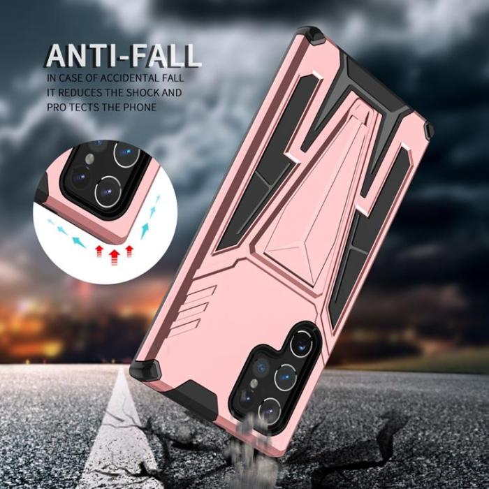 OEM - V-Shaped Kickstand Skal Galaxy S22 Plus - Rosa Guld