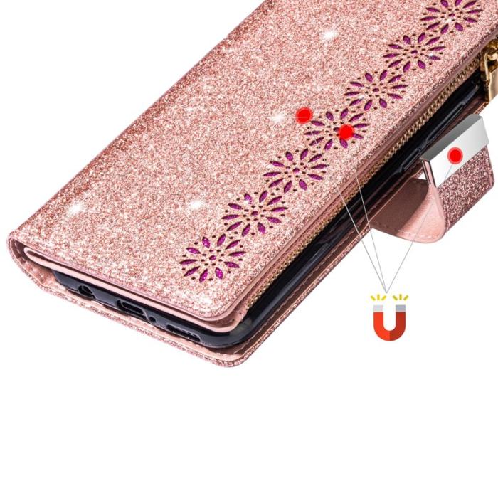 OEM - Samsung Galaxy S26 Plånboksfodral Konstläder Starry Sky - Roséguld