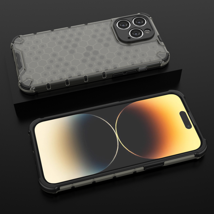 OEM - iPhone 14 Pro Skal Honeycomb Armored Hybrid - Svart