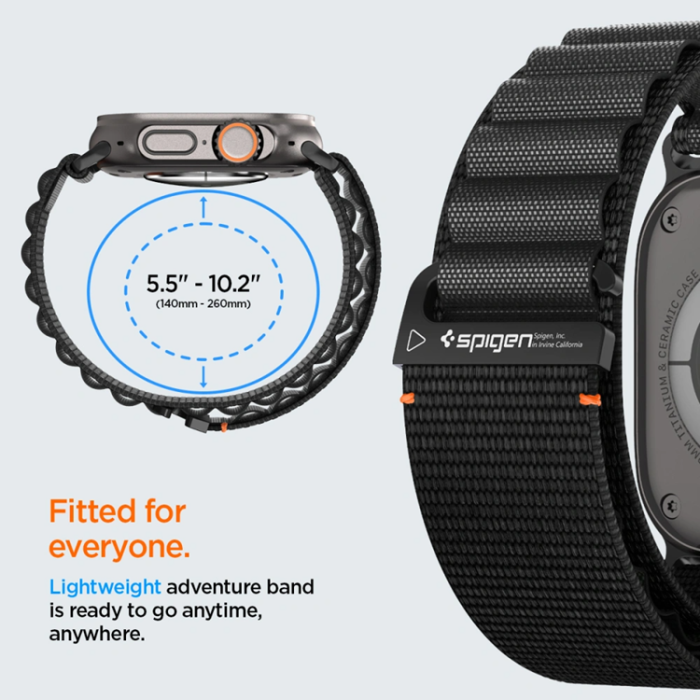 Spigen - Spigen Apple Watch (44/45/46/49mm) Armband WBF1 - Svart