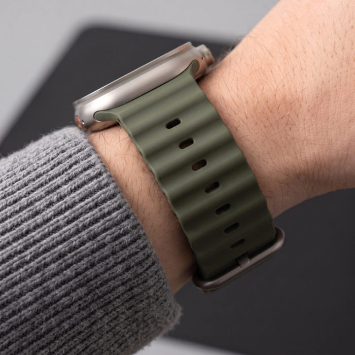 Tech-Protect - Tech-Protect Armband För Apple Watch (44/45/46/49mm) Icon Pro - Militray Grön