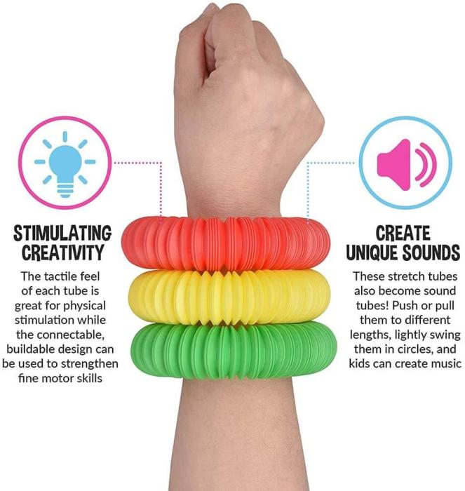 Fidget Toys - 4-Pack Fidget Toys - Pop tube - Sensory - Flera färger - Multicolor