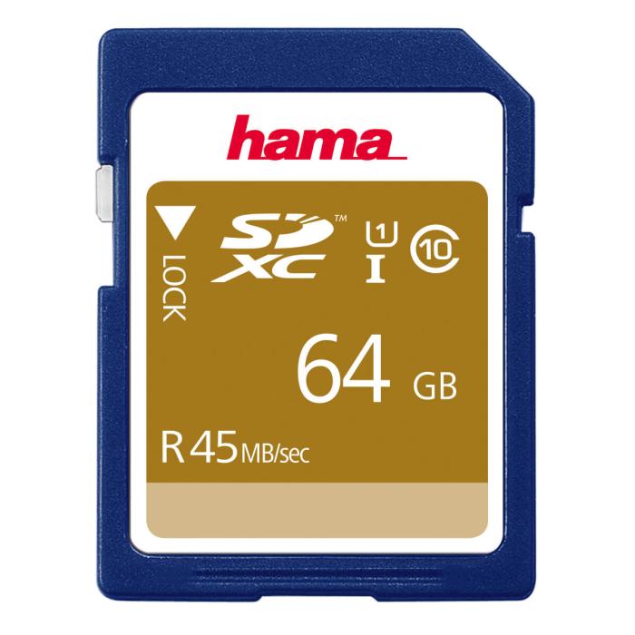 UTGATT5 - HAMA Minneskort SDXC 64GB 45MB/s Class 10