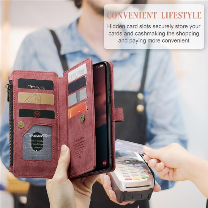 Caseme - CASEME Galaxy A24 4G Plånboksfodral C30 Zipper - Röd