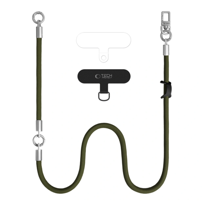 Tech-Protect - Tech-Protect Mobilrem Crossbody Och Wrist C10S - Olive Grön/Titanium