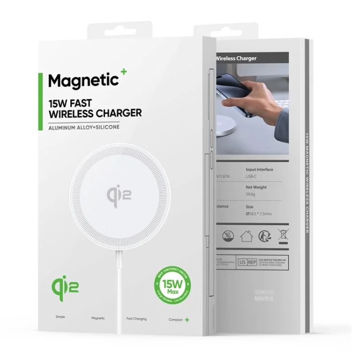 DUZZONA - DUZZONA Qi2 MagSafe Trådlös Laddare iPhone 15W W18