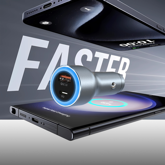 Dudao - Dudao Billaddare PD 120W 1xUSB-A 1xUSB-C QC3.0 LED R4Ultra - Grå