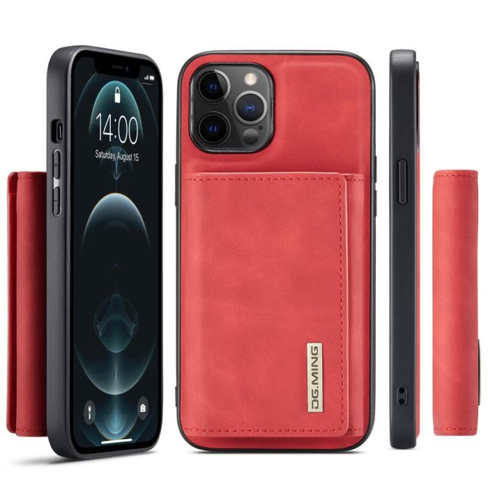 DG.MING - DG.MING iPhone 13 Pro Max Skal samt Wallet med Kickstand - Röd