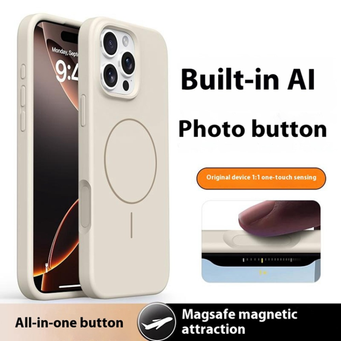 A-One Brand - iPhone 16 Pro Mobilskal MagSafe Liquid Silikon Microfiber - Antikvit