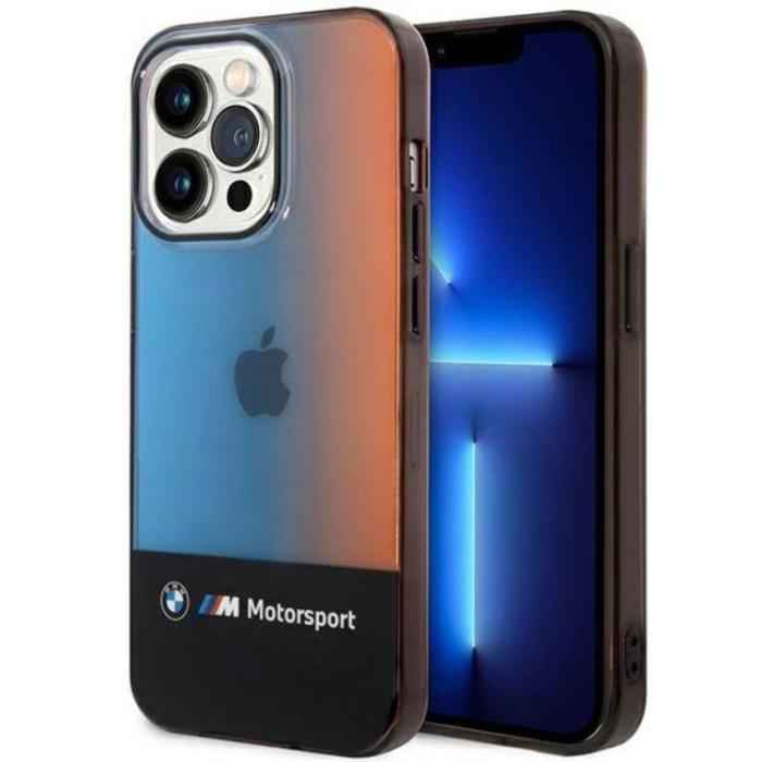 UTGATT1 - BMW iPhone 14 Pro Max Mobilskal Half Tricolor - Svart