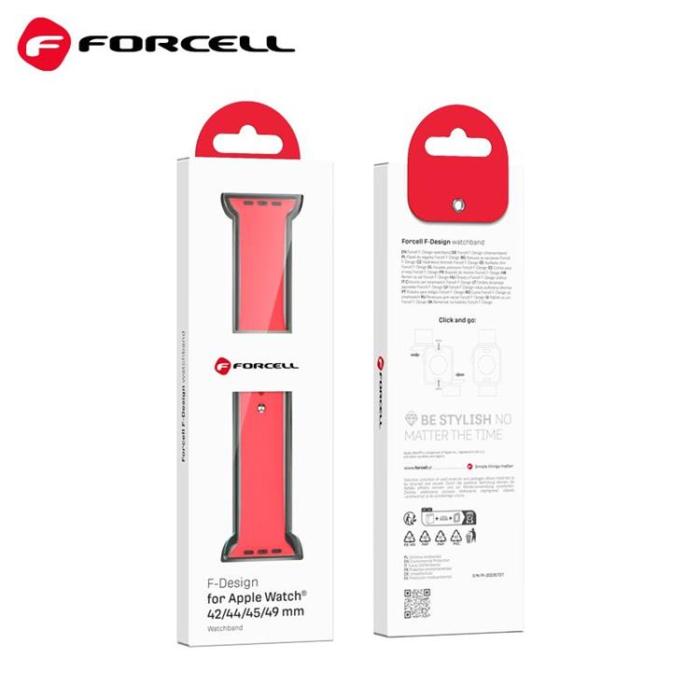 Forcell - Forcell Apple Watch 6/7/8/SE/Ultra (42/44/45/49mm) Band - Röd