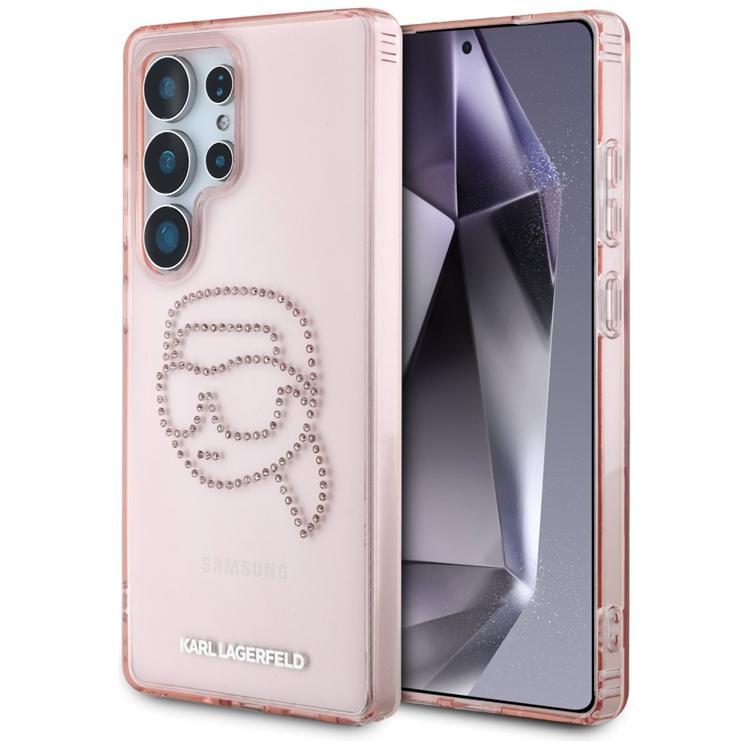 Karl Lagerfeld Galaxy S25 Ultra Mobilskal Rhinestones Karl Head - Rosa | 2353 | AlltMobil