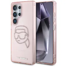 KARL LAGERFELD - Karl Lagerfeld Galaxy S25 Ultra Mobilskal Rhinestones Karl Head - Rosa