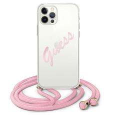 Guess - Guess iPhone 12 Pro Max Skal Script Vintage Strap - Rosa