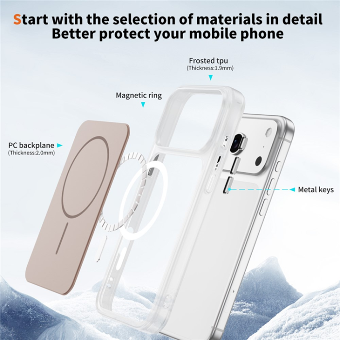 A-One Brand - iPhone 17 Pro Mobilskal MagSafe Skin Touch TPU PC - Guld