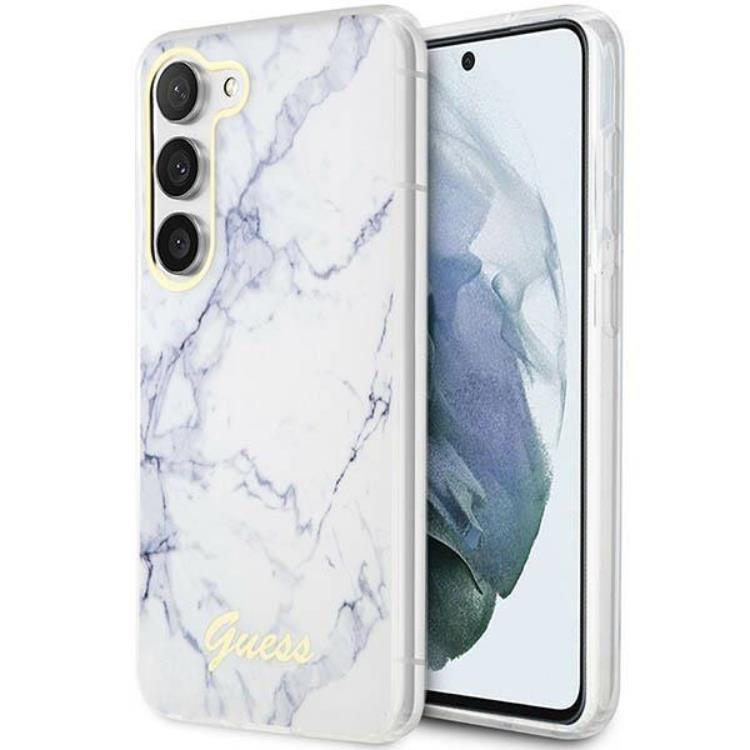 Guess Mobilskal till Galaxy S23 Marble - Vit | 2353 | AlltMobil