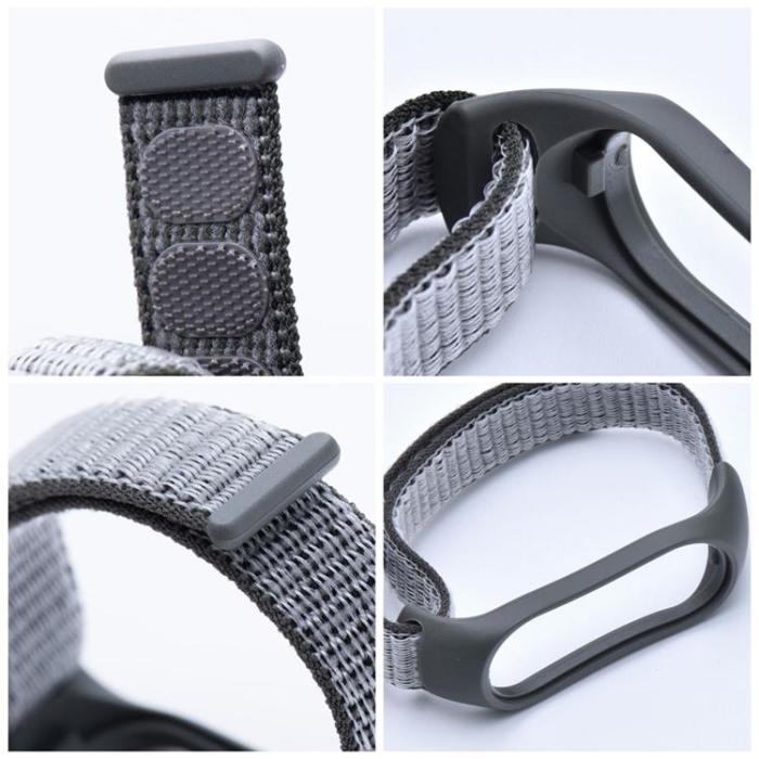 OEM - Xiaomi Mi Smart Band 5/6/7 Armband Nylon 19 - Grå