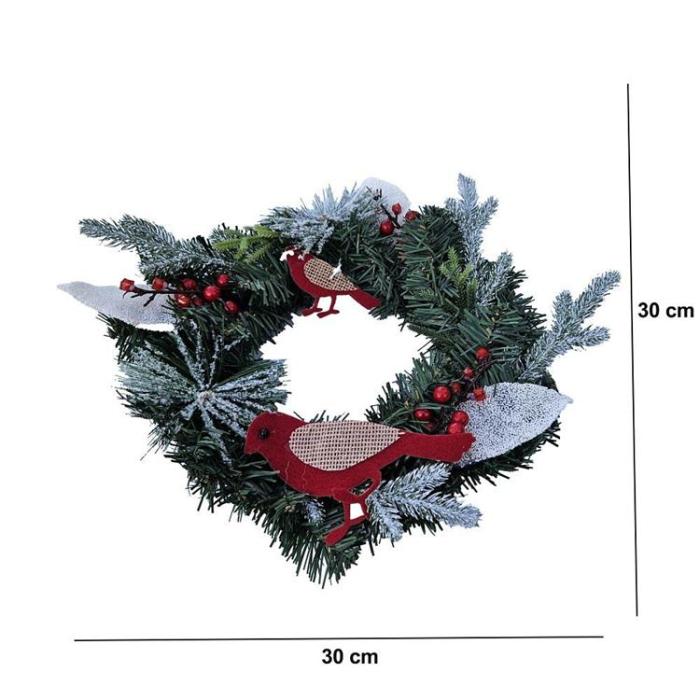 OEM - Julkransdekoration 30 cm RC-K-512 - Grön