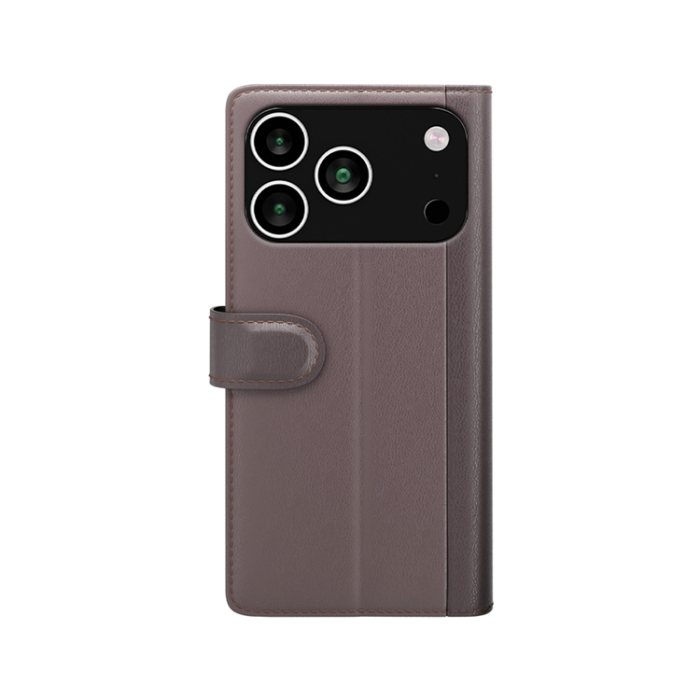 A-One Brand - iPhone 17 Pro Max Plånboksfodral Äkta Läder - Brun