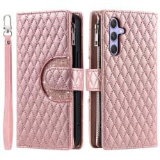OEM - Mobilskal till Samsung Galaxy S26/S26 Pro Dragkedja Konstl&auml;der Ros&eacute;guld