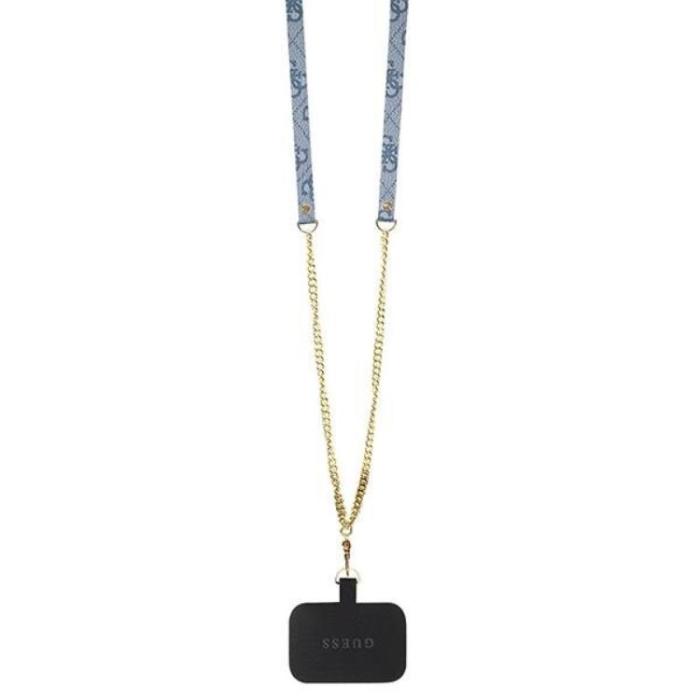 Guess - Guess iPhone 15 Mobilskal Crossbody Metall Logo - Blå