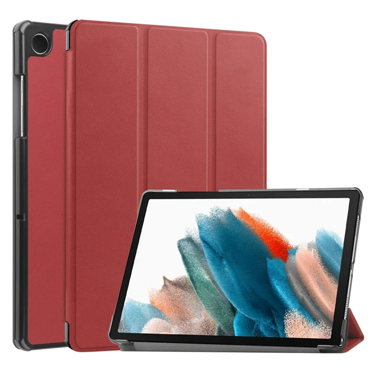 Galaxy Tab A9 Fodral Tri-fold Stand PU (Wine Röd) | 2353 | AlltMobil