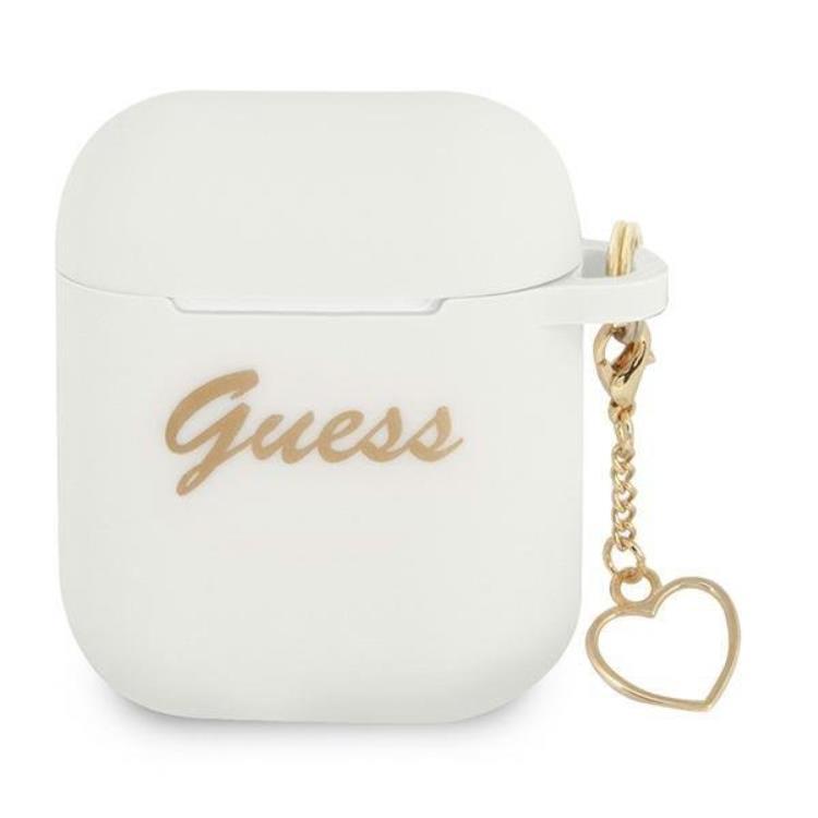 Guess Silicone Heart Charm Collection Skal Airpods - Vit | 2353 | AlltMobil