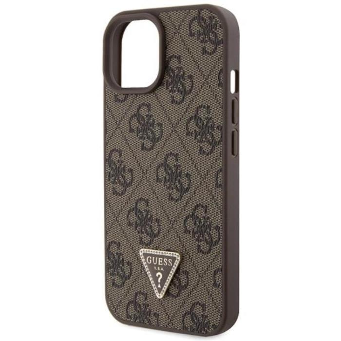 Guess - Guess iPhone 15 Plus Mobilskal Crossbody Metall Logo - Brun