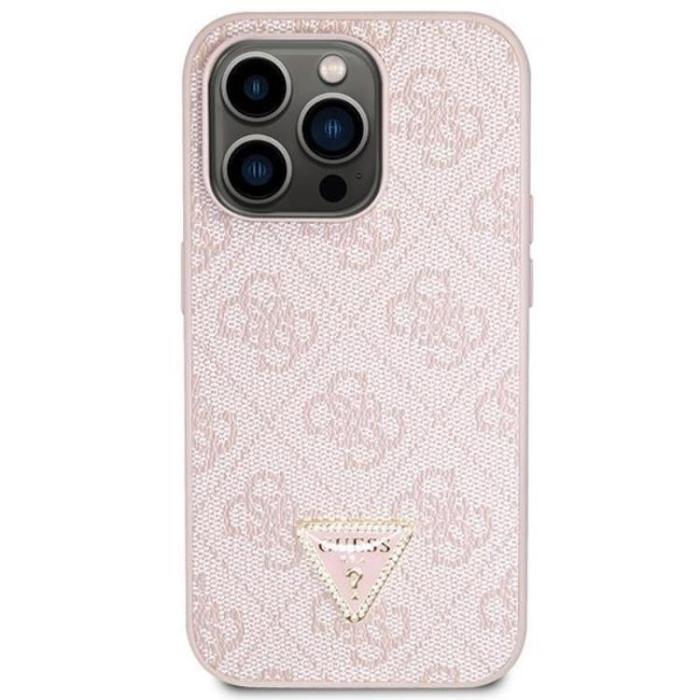 Guess - Guess iPhone 14 Pro Mobilskal Crossbody Metall Logo - Rosa