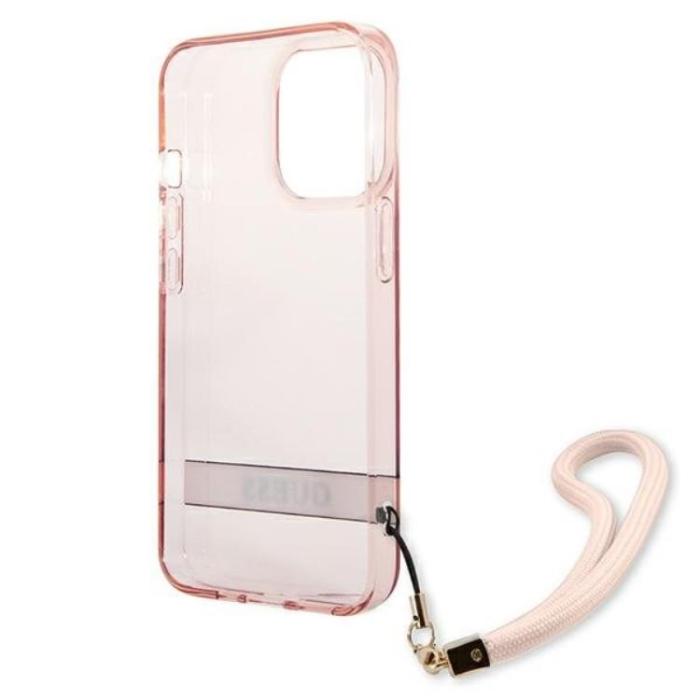 Guess - Guess iPhone 13 Pro Skal Translucent Stap - Rosa