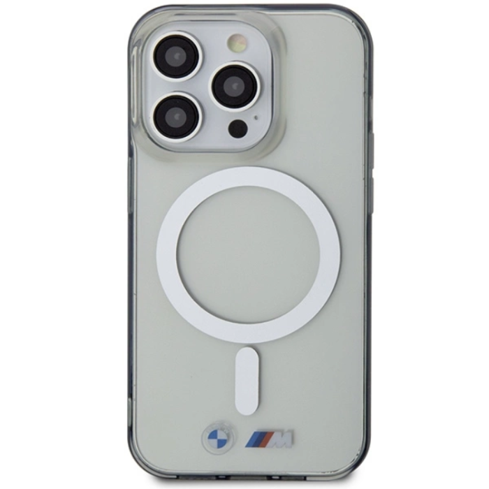 BMW - BMW iPhone 15 Pro Mobilskal Magsafe Silver Ring - Clear