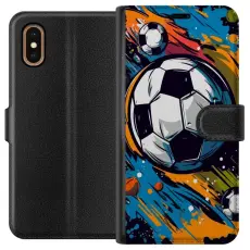 Gustaf - Pl&aring;nboksfodral till Apple iPhone XS Max med Fotbollar