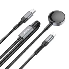 Hoco - Hoco 2-in-1 Trådlös laddare Apple Watch - Svart