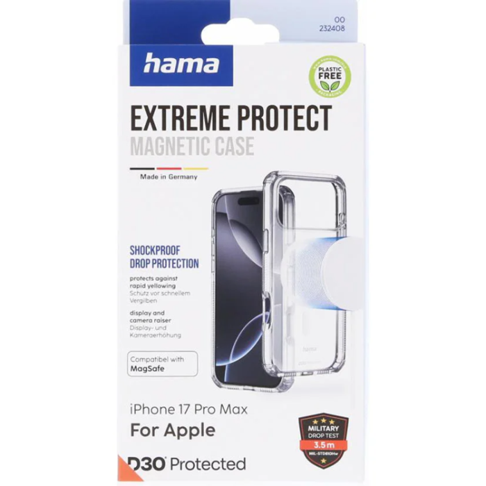 Hama - HAMA iPhone 17 Pro Max Mobilskal MagSafe Extreme Protect - Transparent