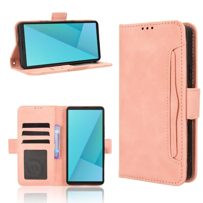 A-One Brand - Sony Xperia 10 VII Plånboksfodral Läder - Rosa