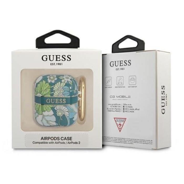 Guess - Guess AirPods Skal Flower Strap Collection - Grön