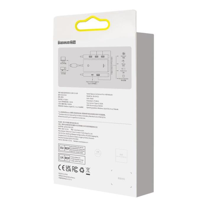 BASEUS - Baseus Lite Series USB HUB 4xUSB 5Gb/s 0.25m - Svart