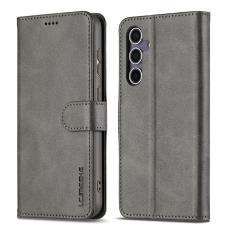 LC.imeeke - LC.IMEEKE Samsung Galaxy S25 FE Pl&aring;nboksfodral Konstl&auml;der - Gr&aring;