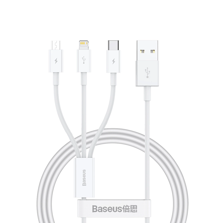 Baseus 3in1 USB-A till USB-C Lightning microUSB kabel 1m 3.5A | 3541 | AlltMobil