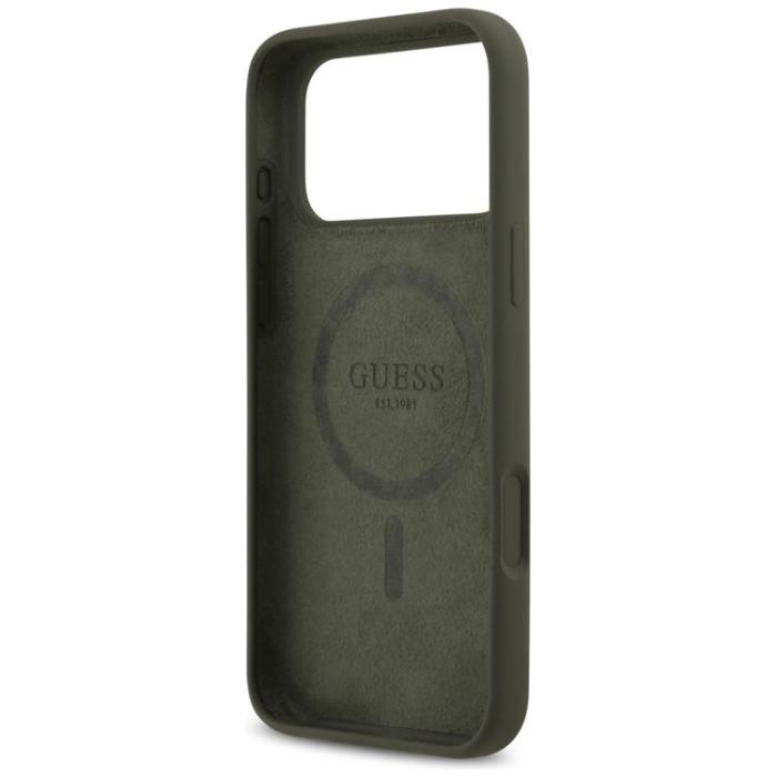 Guess - Guess iPhone 17 Pro Max Mobilskal MagSafe Silikon Triangle Logo - Khaki